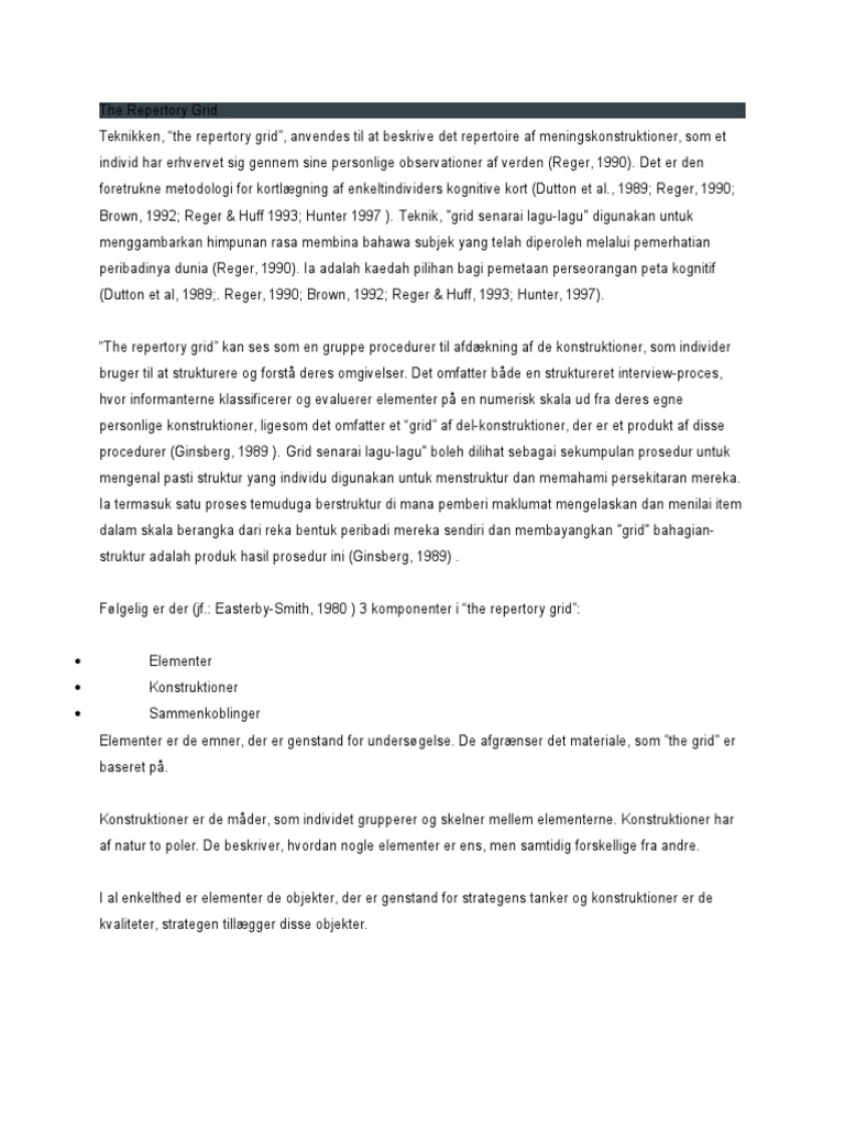 The Repertory Grid | PDF