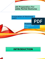 Mouth Preparation For Removable Dental Prosthesis