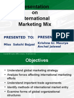 Presentation On International Marketing Mix: Presented To: Presented by