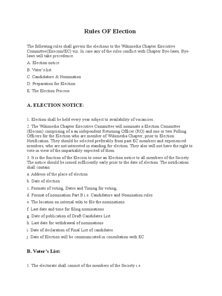 Rules OF Election.docx Ballot Elections