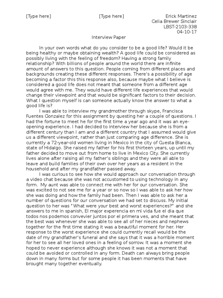 Interview Paper | PDF