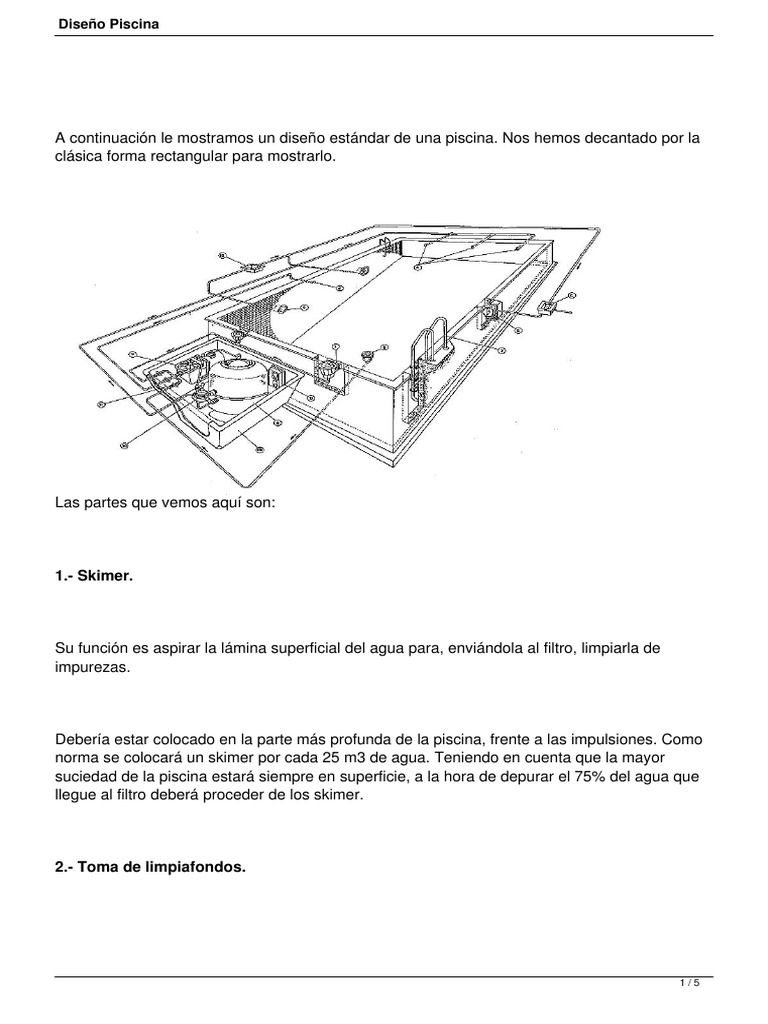 Esquema de Instalación de Piscinas | PDF | Piscina | Filtración