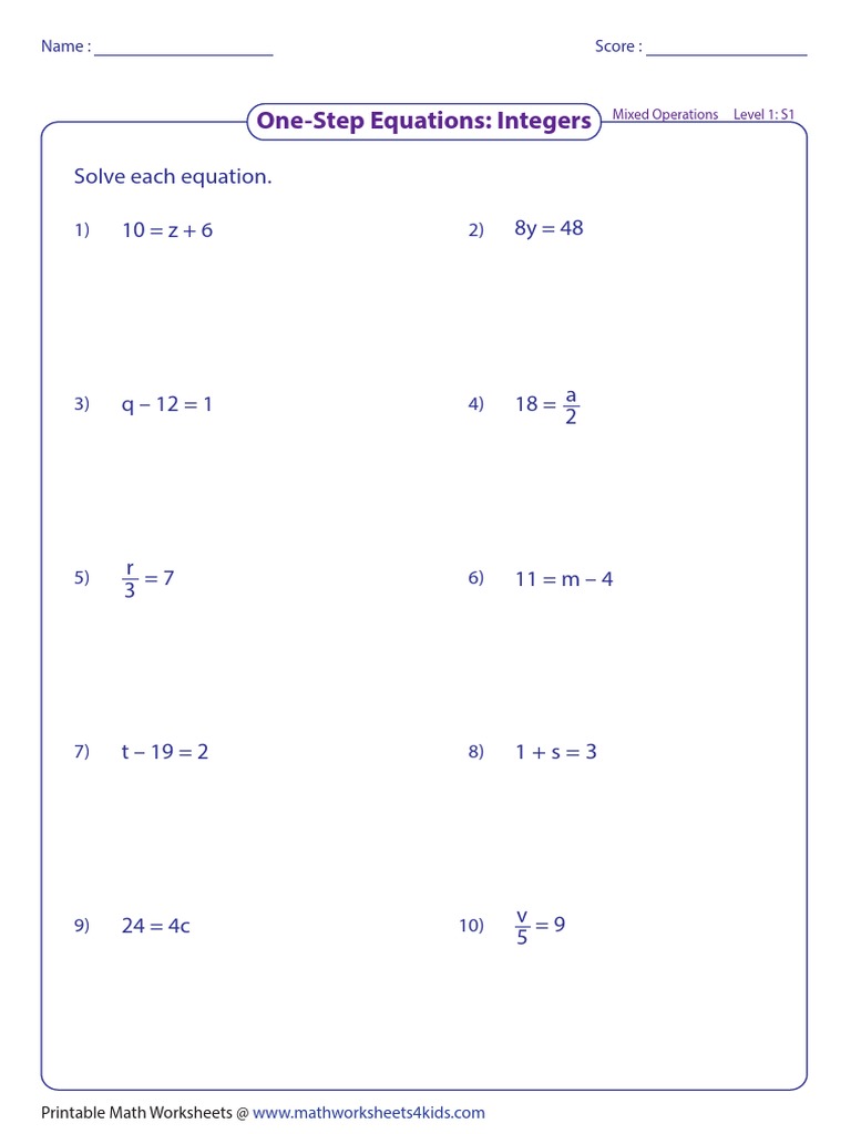 solving-one-step-equations-worksheet