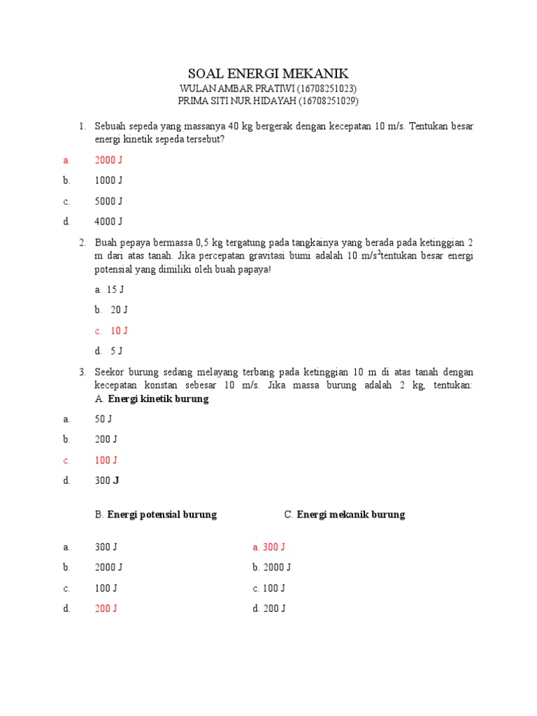 Contoh Soal Energi Mekanik dan Pembahasannya untuk Pelajar SMA