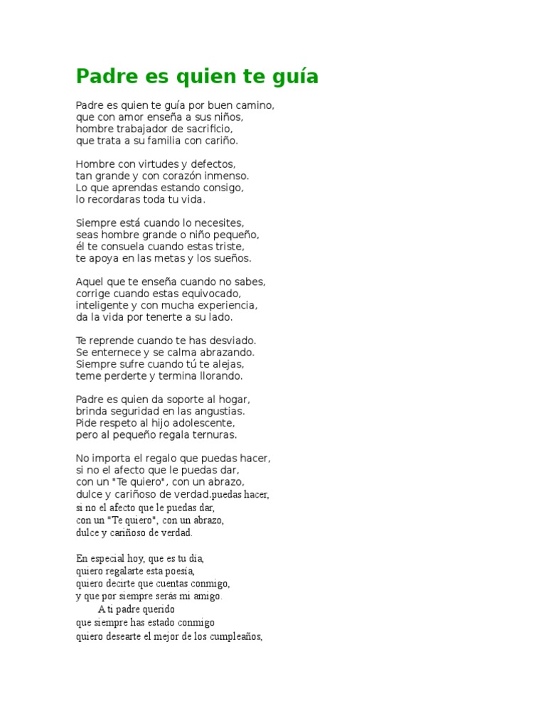 Padre Es Quien Te Guía | PDF | Relaciones personales, crianza y desarrollo  personal | Salud y bienestar, image size:768x1024