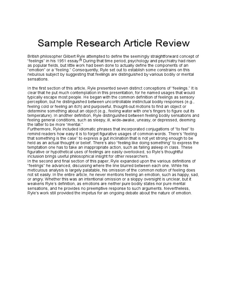 review in research article