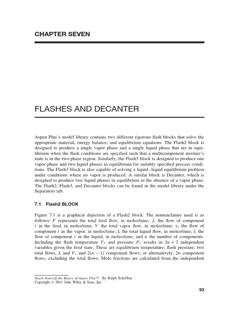 Flash and Decanter Aspen Plus PDF Phase (Matter) Vapor