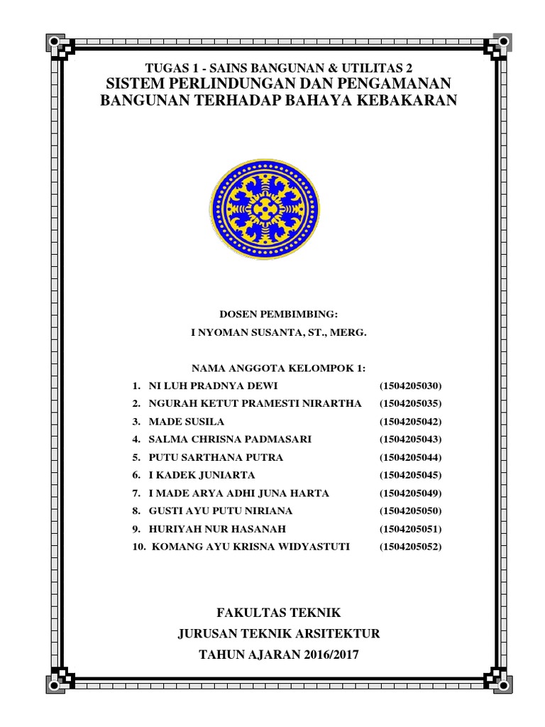 S. p. & p. Bangunan t. Bahaya Kebakaran