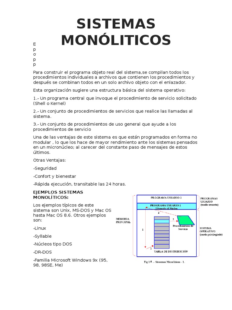 Sistemas Monoliticos y Capas | PDF | Sistema operativo | Ingeniería ...