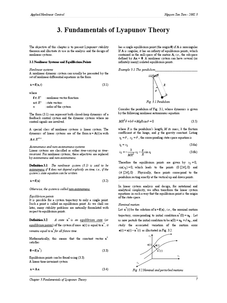 C.3 Fundamentals of Lyapunov Theory | PDF | Stability Theory ...