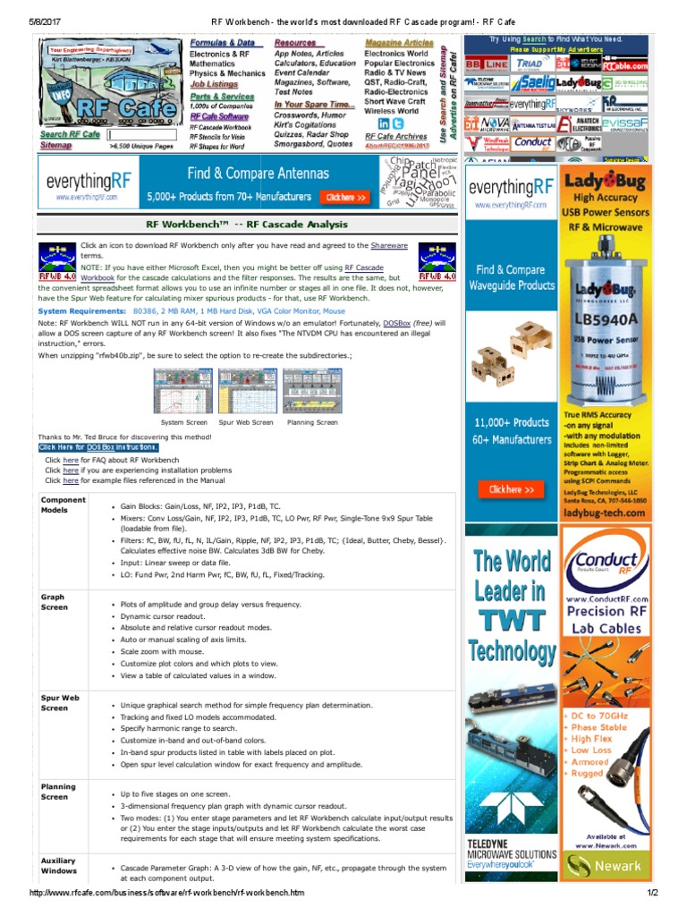 RF Workbench - The World's Most Downloaded RF Cascade Program! - RF ...