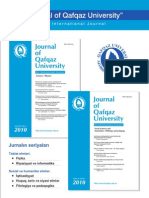 "Journal of Qafqaz University" Jurnalının Baş Redaktorundan...