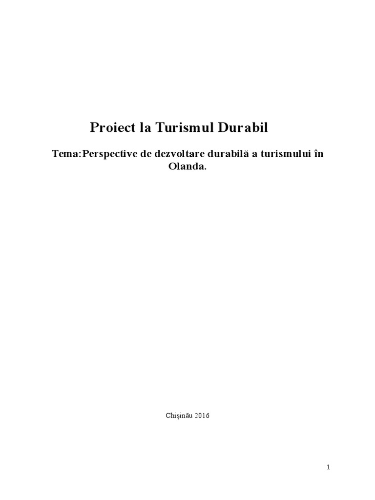 Proiect Turismul Durabil | PDF