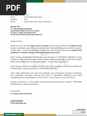 Contoh Surat Penawaran Kerjasama Dibidang Retail