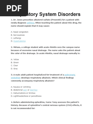Respiratory System Disorders