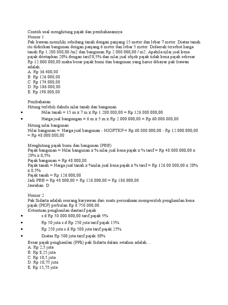 Contoh Soal Dan Jawaban Tentang Pbb Dan Njoptkp - Jawaban Buku