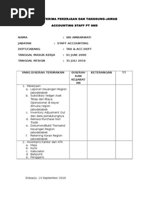 Serah Terima Pekerjaan Dan Tanggung Pdf
