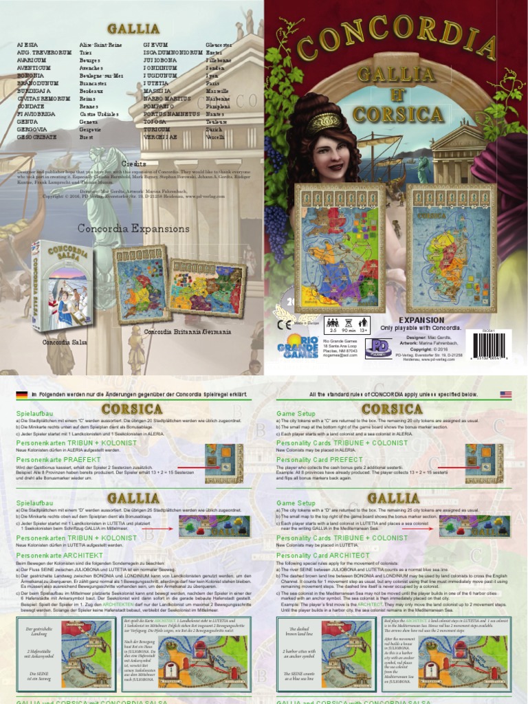 Gallia & Corsica - Espansione Per Concordia (mappe E Nuove Regole) 2-5 Giocatori