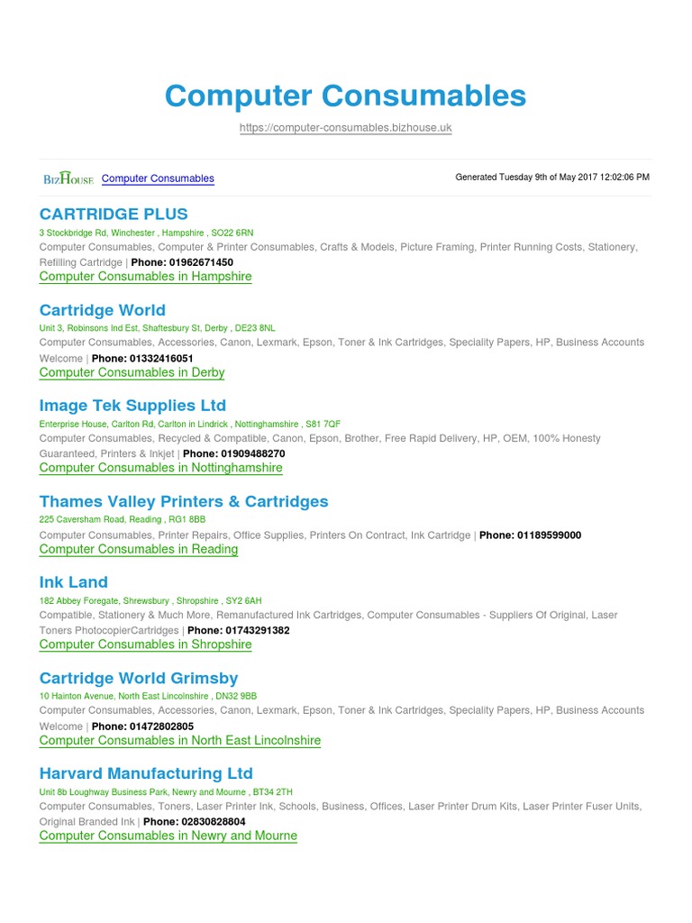 Business Printer Supplies Guide | PDF | Printer (Computing) | Printing