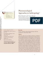 Phenomenological Approaches in Anthropology