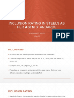 Inclusion Rating in Steels As Per Astm Standards