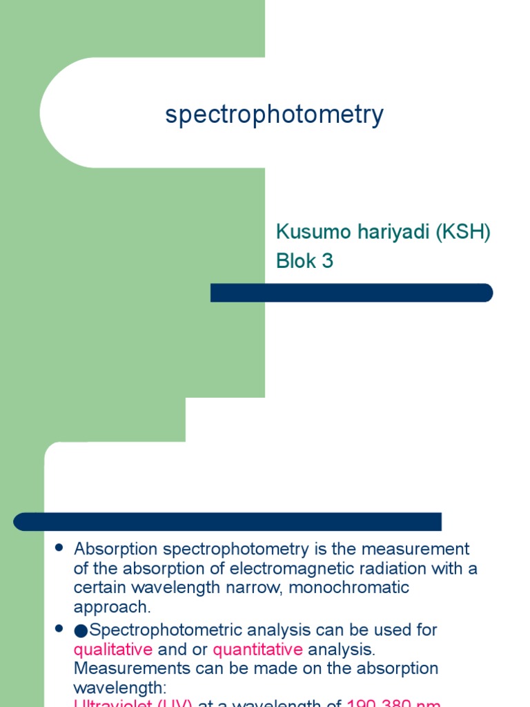 3.11 Spectrophotometry b3 KSH PDF Spectrophotometry Absorbance