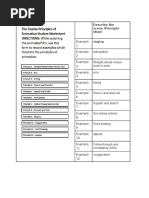 The Twelve Principles of Animation Student Worksheet - Richard Frank