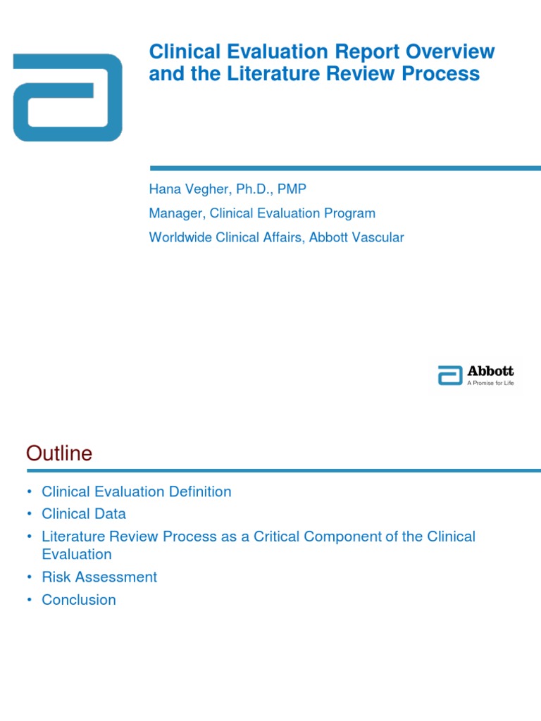 Clinical evaluation report for medical devices picture