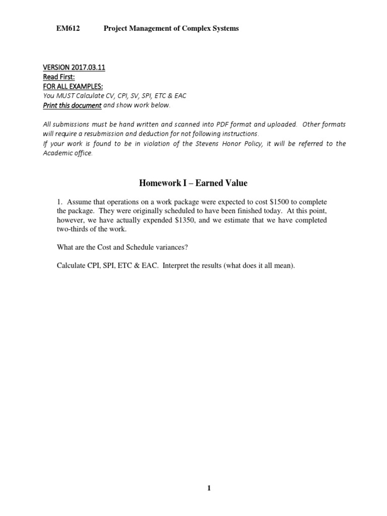 Earned Value Analysis in Project Management | PDF | Business | Teaching ...