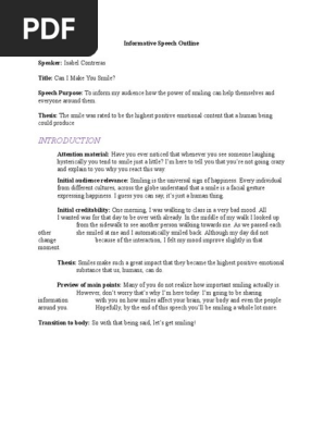 informative speech outline