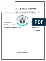 Missing or Dead Persons: International Humanitarian Law & Refugee Law