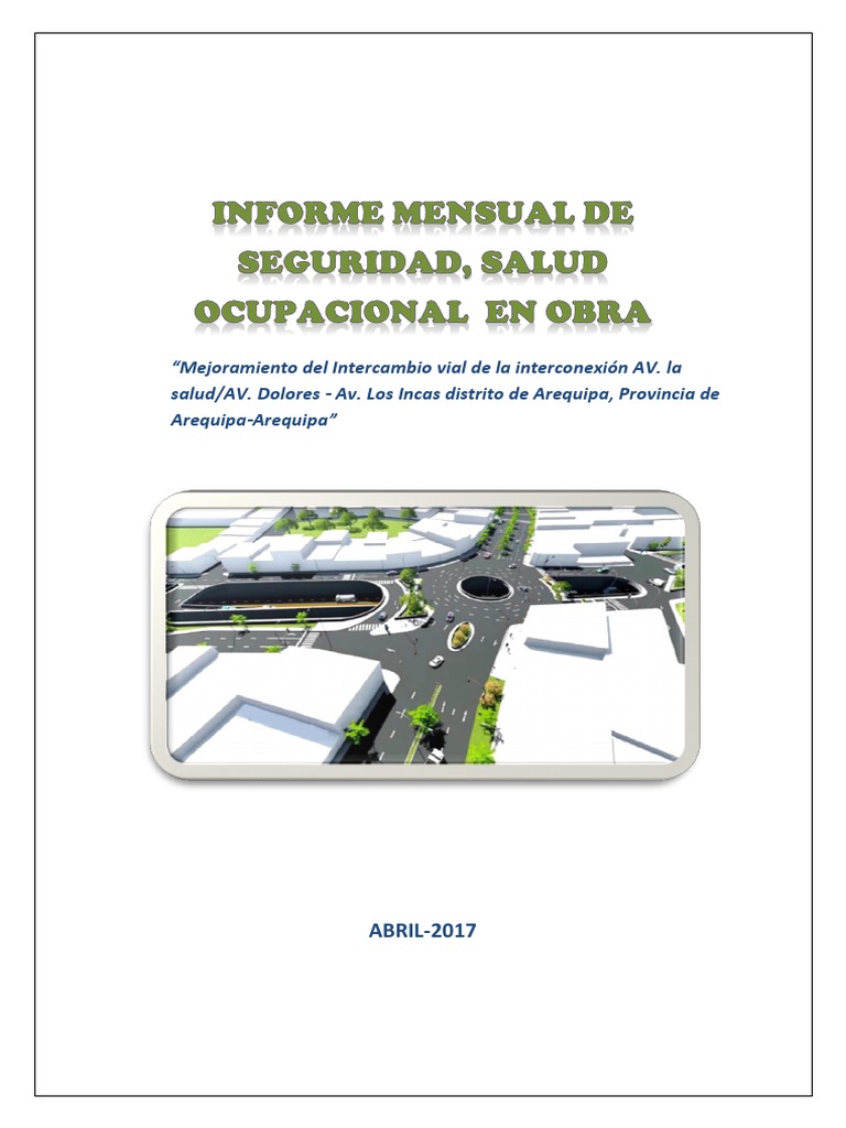 Informe Mensual de Seguridad en Obra | PDF | Salud y bienestar | Medicina