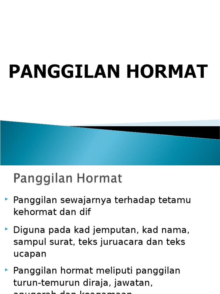 Panggilan hormat bagi yang dipertua dewan rakyat