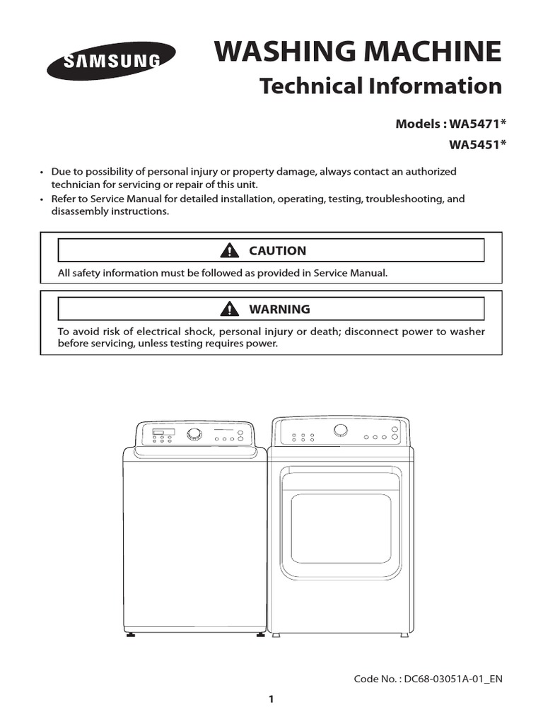 Samsung Washing Machine Repair Guide | PDF | Washing Machine | Electrical Connector