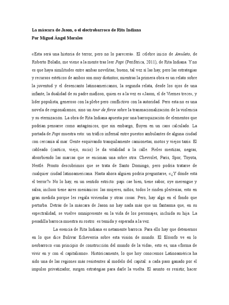 Crítica de Papi, de Rita Indiana | PDF