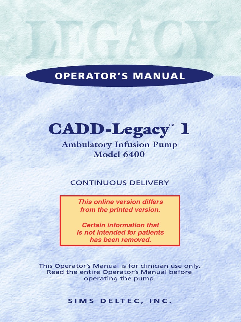 Cadd Legacy One 6400 | Intravenous Therapy | Syringe