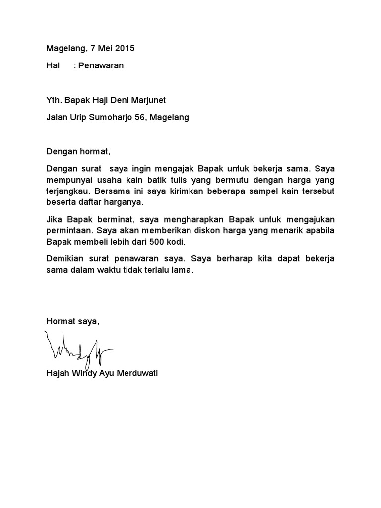 Contoh Surat Negosiasi Formal Nusagates