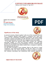 Consumer Perception Towards Brand Image: (Special Reference With "Patanjali" in "Agra City")