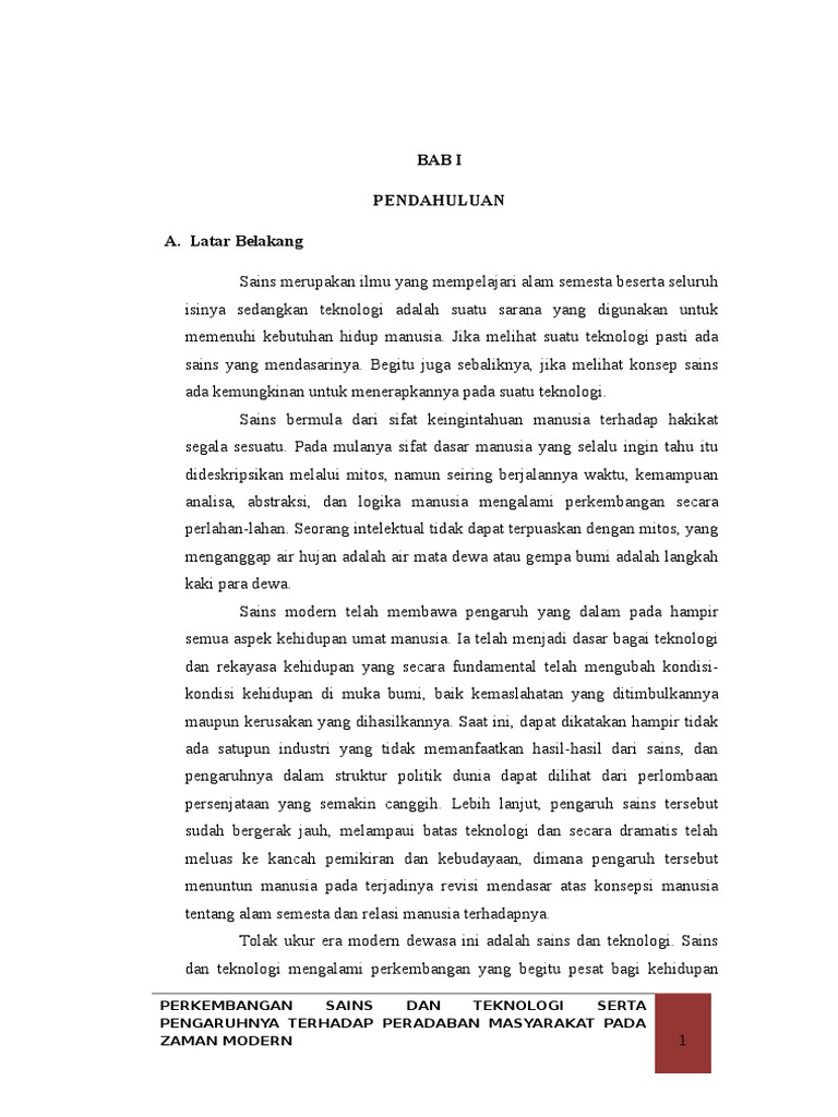 Sains Dan Teknologi Masyarakat