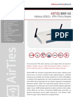 AirTies WAR-140 Kablosuz ADSL2+ VPN 4 Portlu Modem - Broşür (Turkish)