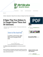 8 Signs That Your Kidney Is in Danger! Know Them and Be Informed. - Artikulo