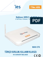 WAV-275 2 VoIP Portlu Kablosuz ADSL2+ Modem - Kullanım Kılavuzu (Turkish)