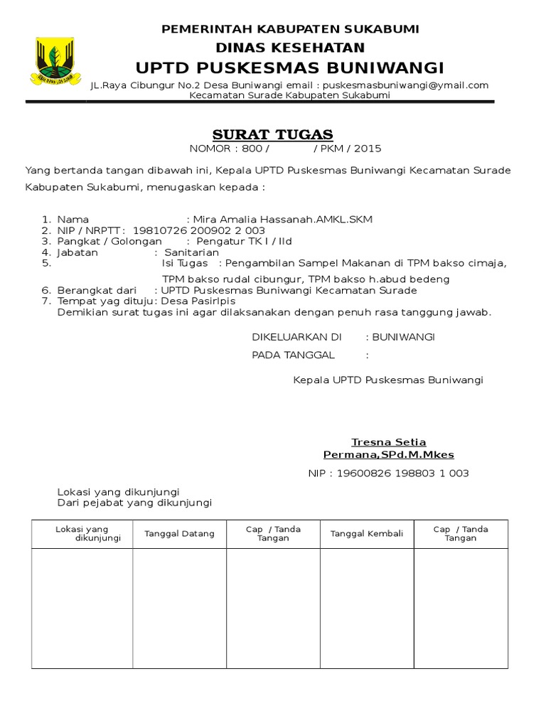 Surat Tugas Kegiatan