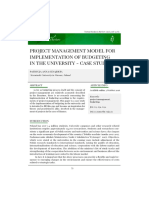 Project Management Model For Implementation of Budgeting in The University - Case Study