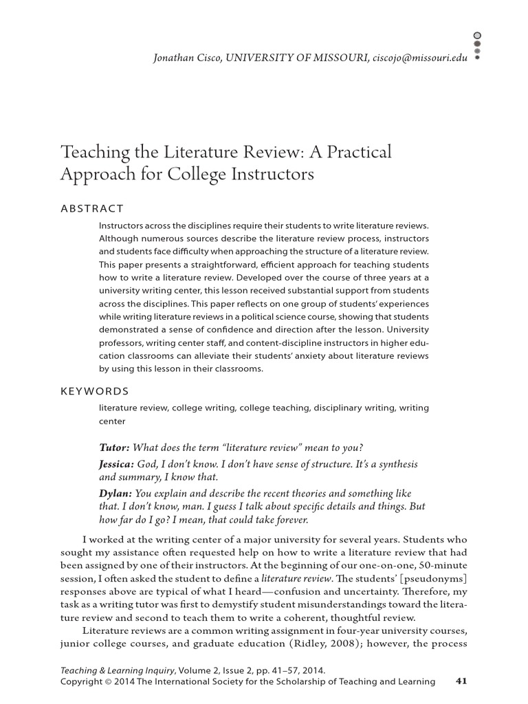 Literature review teachers picture