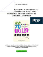 70 Trucos para Sacarle Brillo A Tu Novela Correccion Basica para Escritores Spanish Edition by Gabriella Campbell