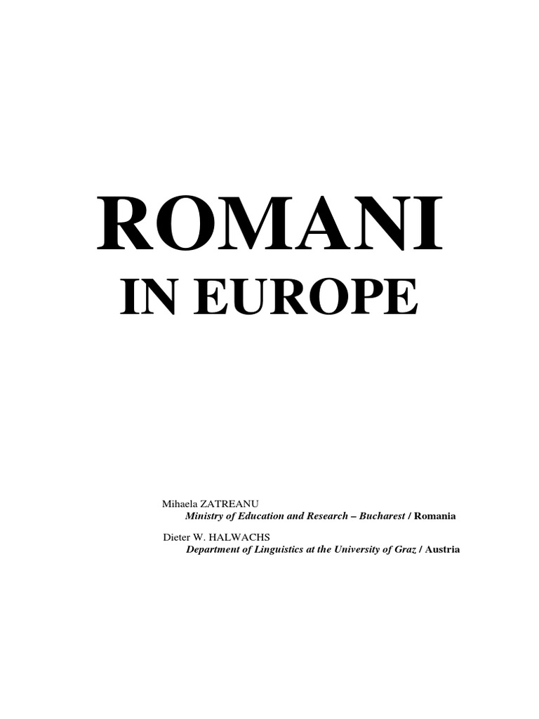 Romani Language Varieties in Europe | PDF | Romani People | Morphology ...