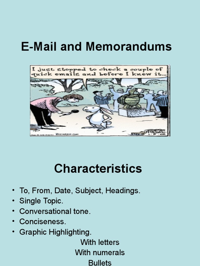 Emails and Memorandums | Memorandum | Email