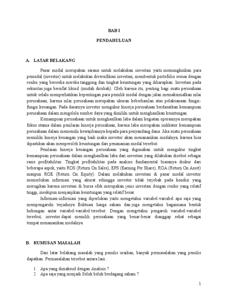 Makalah Analisis Saham Kelompok 8