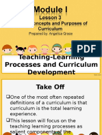 Teaching-Learning Processes and Curriculum Development